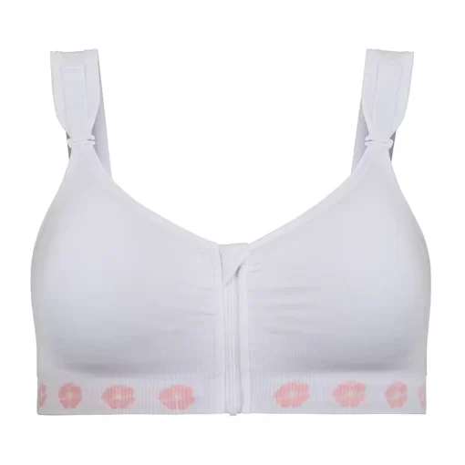 Peony Zip Front Fastening Bamboo Bra White - TL002C